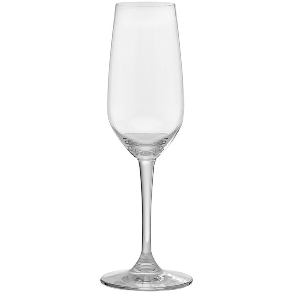 An Anchor Hocking Florentine II clear wine glass with a stem.