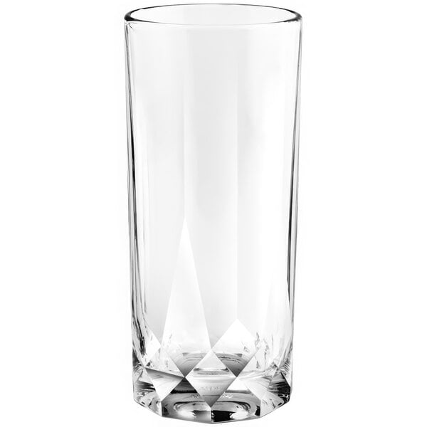 A Connexion highball glass with a diamond design.