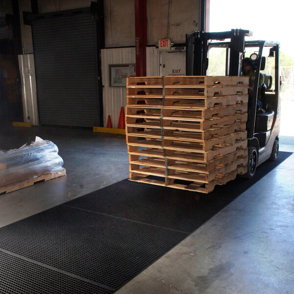 M+A Matting WaterHog 4' x 6' Charcoal Forklift Mat 12535446110