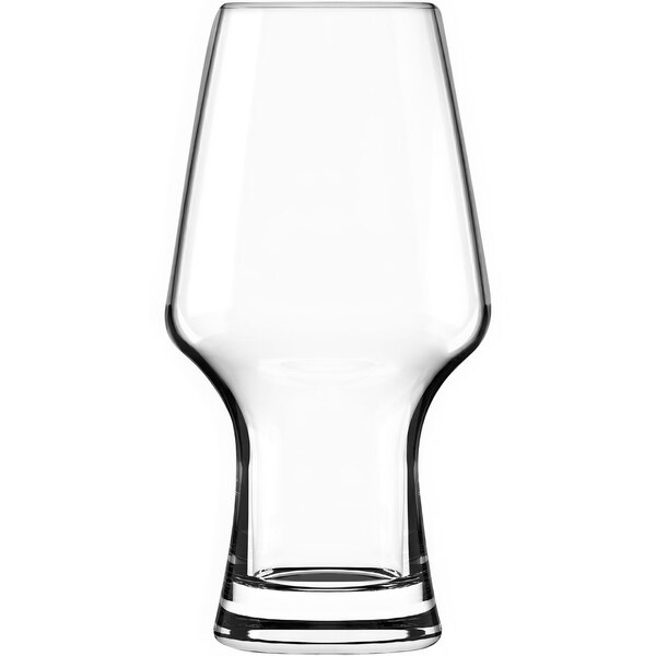 An Anchor Hocking clear beer tumbler with a white background.
