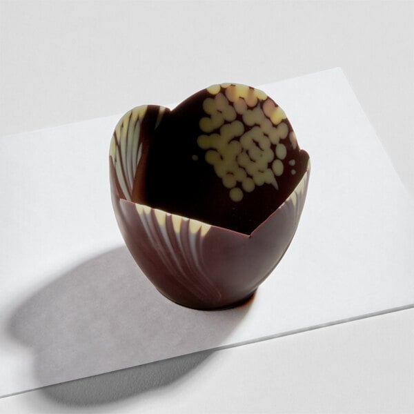 Callebaut Medium Marbled Chocolate Tulip Cup - 36/Box