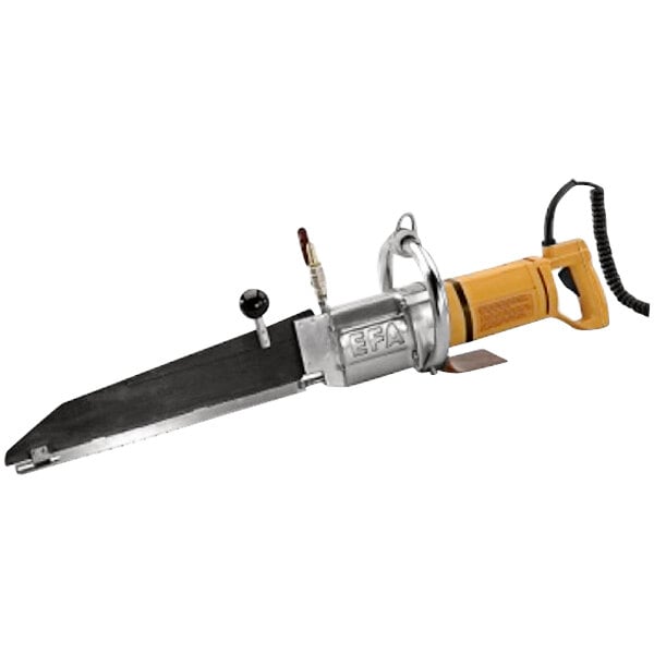 An EFA electric reciprocating saw with a yellow handle.