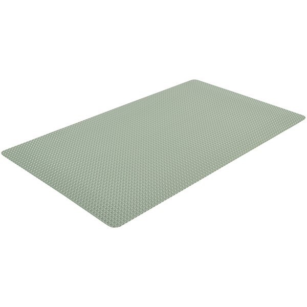 A gray Bubble Trax Grande anti-fatigue mat with a grid pattern.