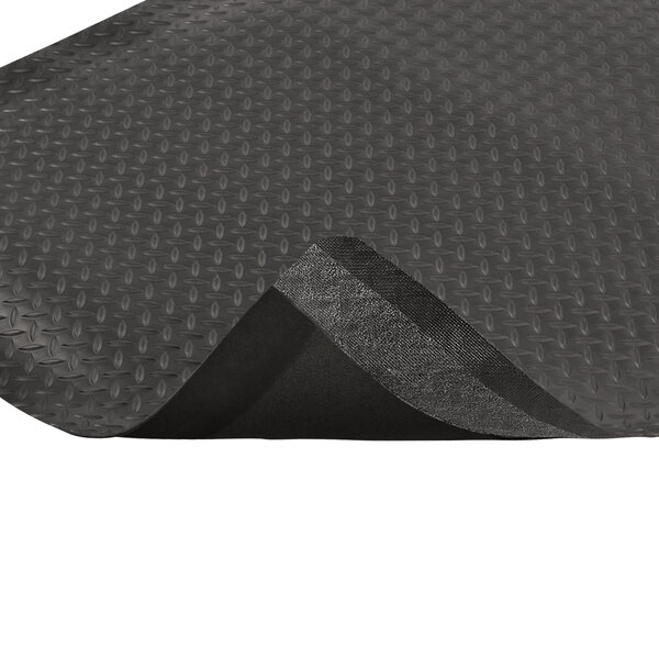 A close-up of a black rubber mat with a black pattern.