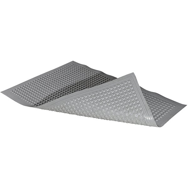 A pair of grey Notrax Autoclavable bubble anti-fatigue mats.