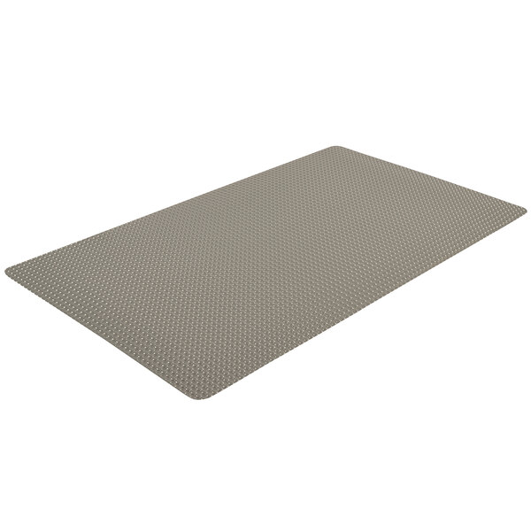 A grey rectangular Notrax Bubble Trax Ultra mat with a small grid pattern.