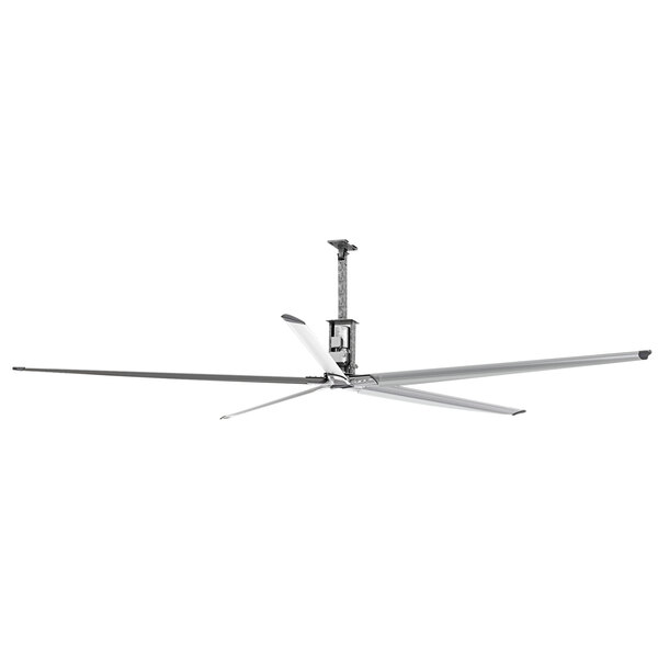 An Envira-North Altra-Air Sailfin ceiling fan with white metal blades.