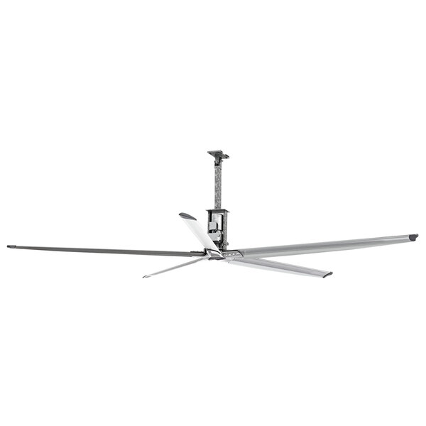 An Envira-North Altra-Air Sailfin HVLS ceiling fan with metal blades.