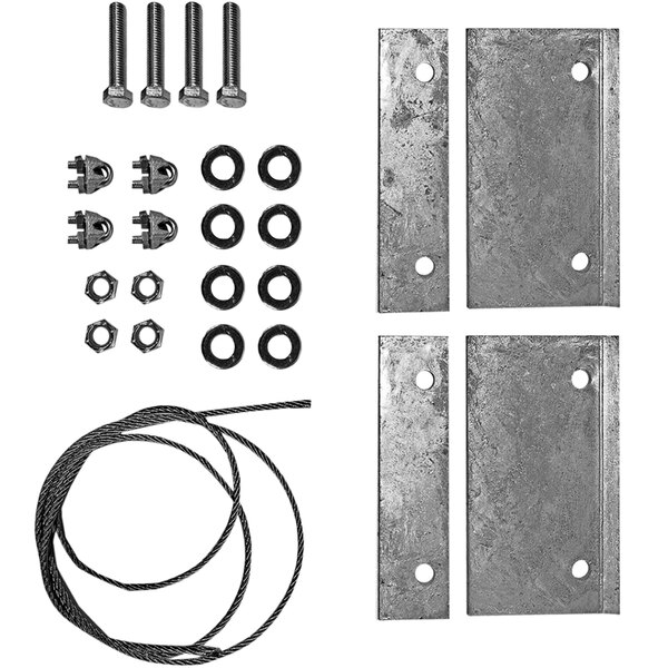 A metal hardware kit for an Envira-North heavy-duty pivoting mount including screws, nuts, and bolts.