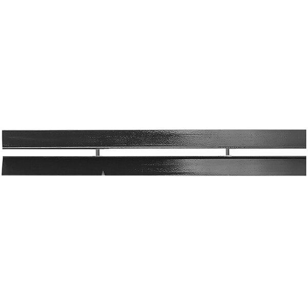 A black steel mounting beam with two shelves.