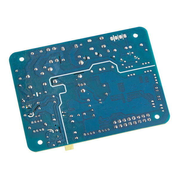 A close-up of a blue AvaValley PCB main board with silver metal components.