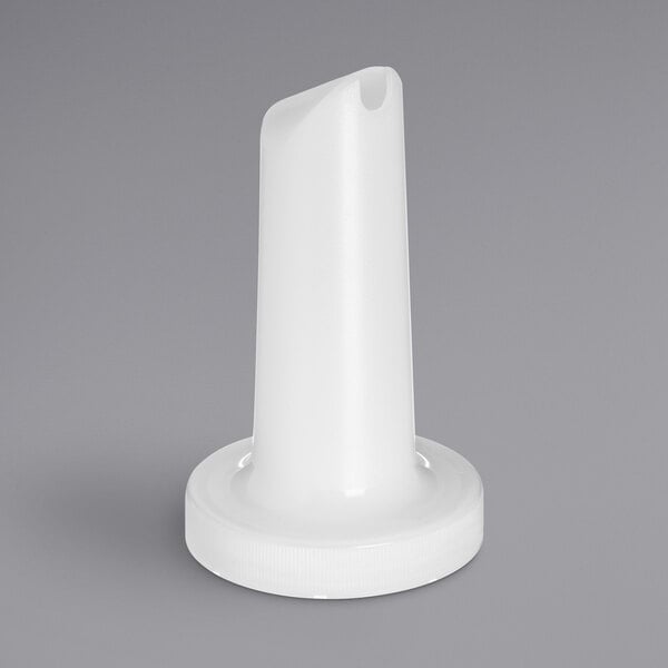 A white plastic cylinder with a white spout.