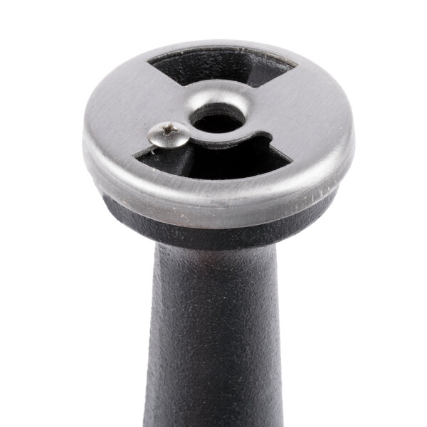 A Main Street Equipment long black metal burner assembly with a hole in it.