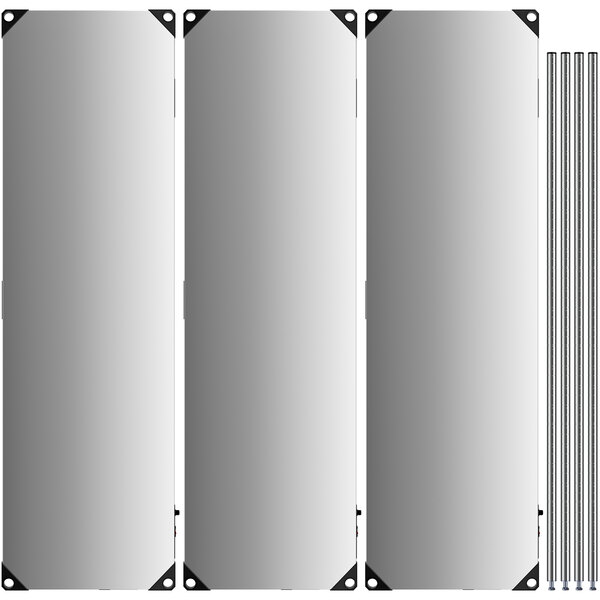 A Metro Super Erecta stainless steel heated takeout station with metal shelves and chrome posts.