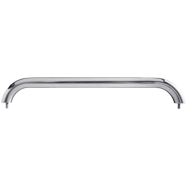 A chrome metal Main Street Equipment door handle with screws.