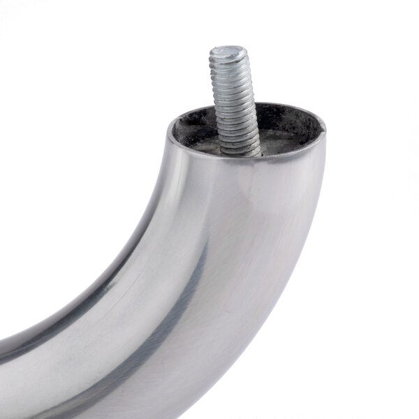 A stainless steel metal pipe with a screw on the end.