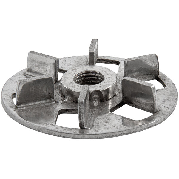 A close-up of the metal nut for a Sephra chocolate fountain driver.