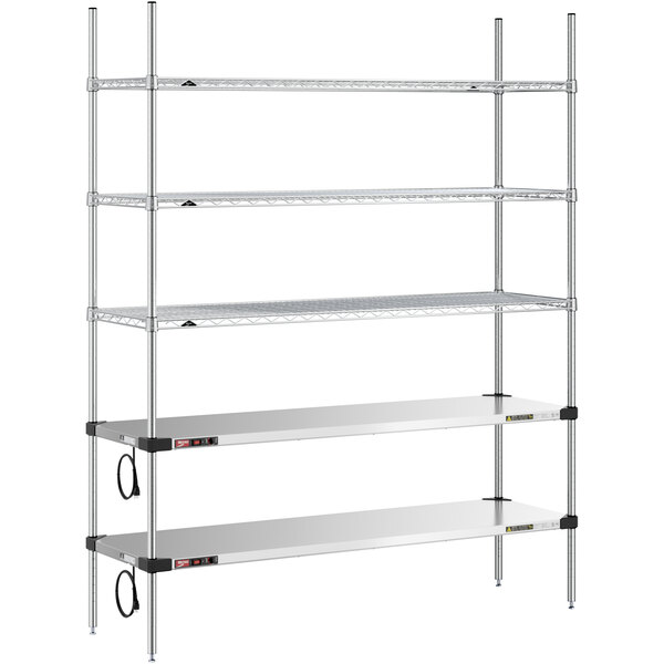 Metro Super Adjustable 2 Wire Shelving - 5-Shelf Unit, Chrome (48 X 74 X  18D)