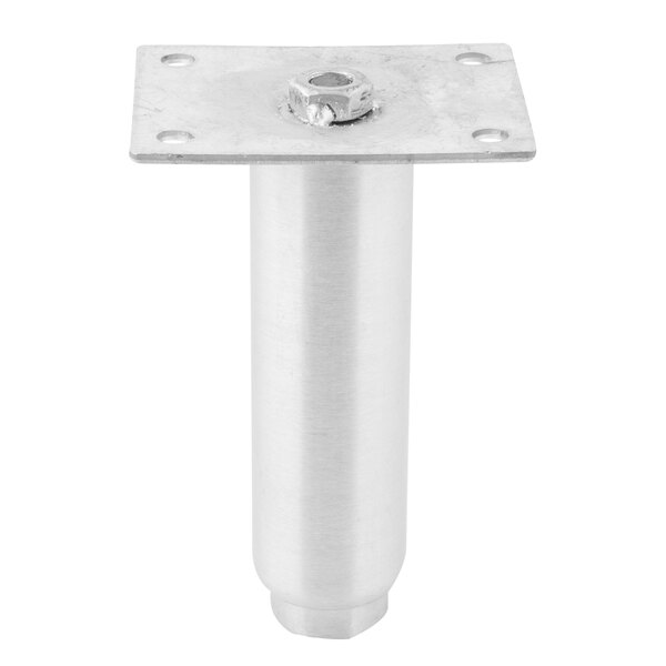 A metal pole with a screw and nut on the end.