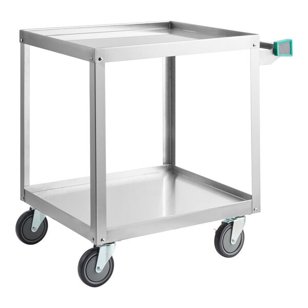 Regency 24" x 24" Two Shelf 16-Gauge 430 Stainless Steel Utility Cart - Knocked Down