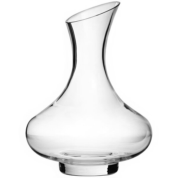 A Franmara Beaune crystal decanter with a curved neck.