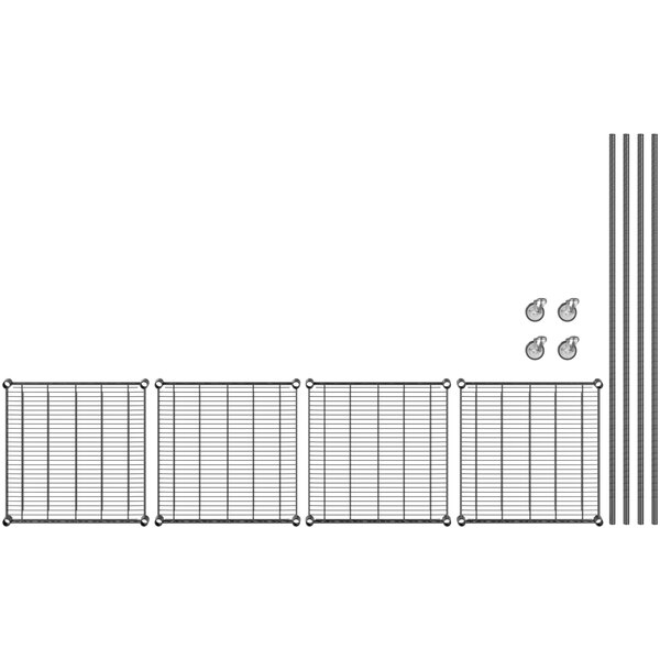 A close-up of the grid on a Regency black epoxy wire shelf.