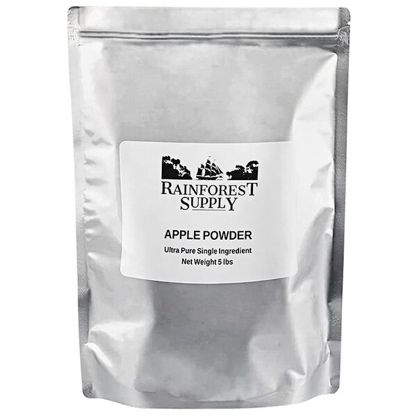 A silver bag of Red Apple Powder with a white label.