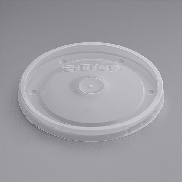A white plastic lid with a clear lid on top.