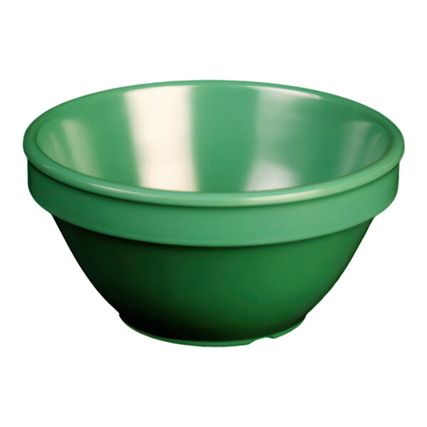 A green Thunder Group melamine bouillon cup.