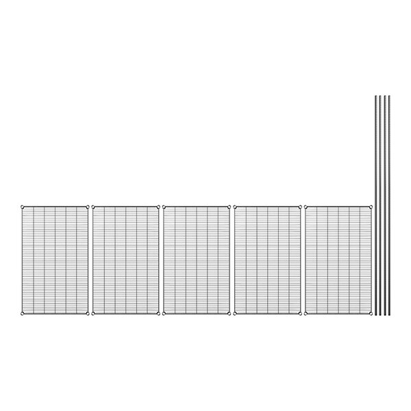 A row of black grids with poles.
