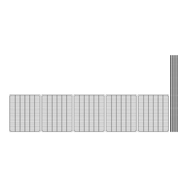 A black and white grid of rectangular shelves.