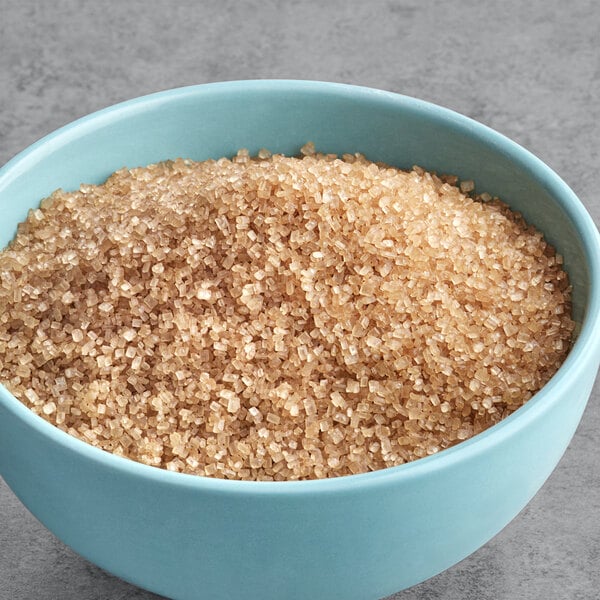 A bowl of Florida Crystals Demerara Cane Sugar.