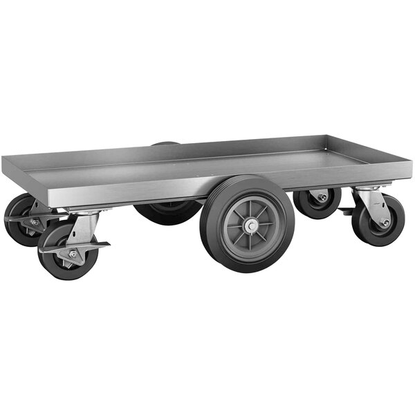 A stainless steel Champion Tool Storage maintenance cart with black wheels.