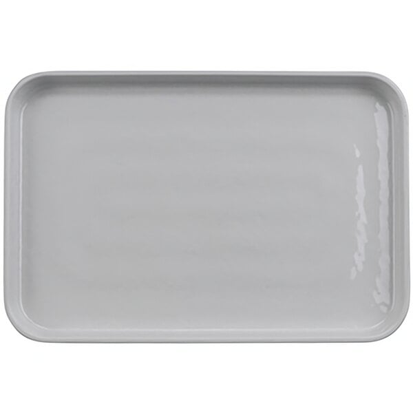 A white rectangular GET Roca melamine plate.