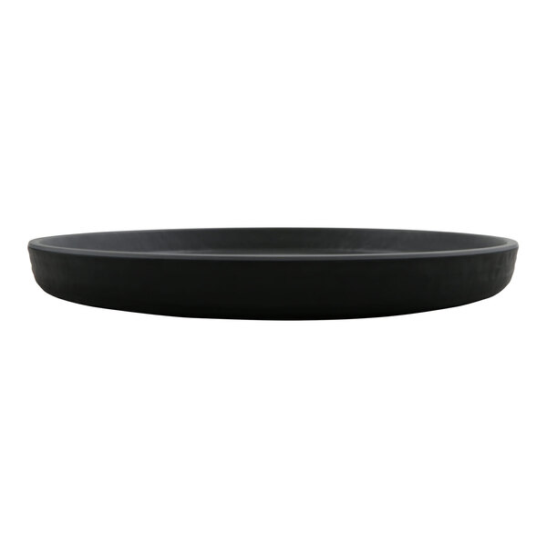 G.E.T. Roca Matte 9" Black and Gray Melamine Round Plate - 12/Case