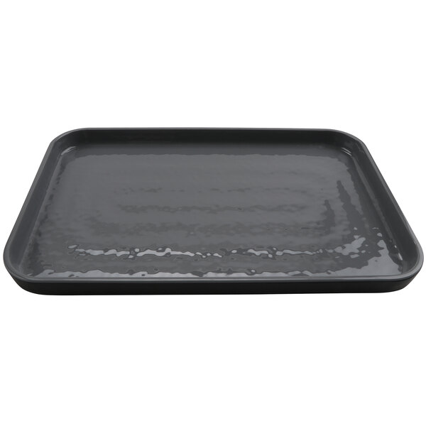 A black rectangular GET Roca melamine tray.