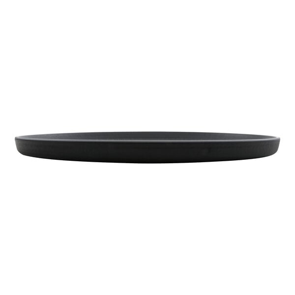 A black oval GET Roca melamine platter on a white background.