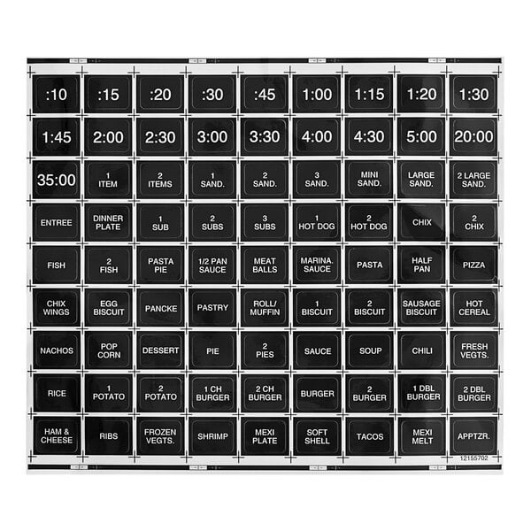 A black and white grid with numbers and text.