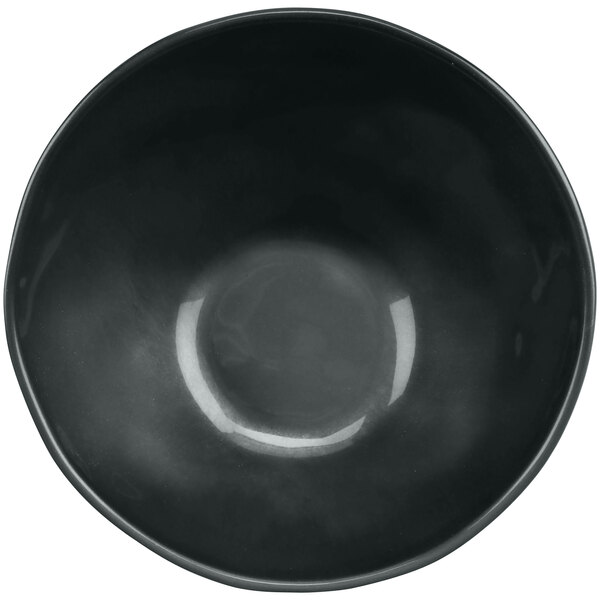 A black GET Cosmo melamine bowl with a white background.