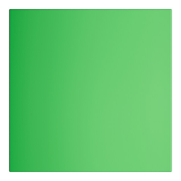 A jade green square table with a white background.