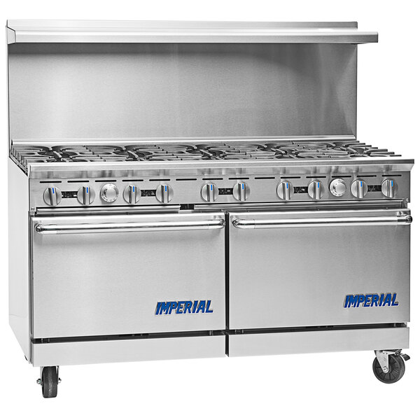 A stainless steel Imperial Range with 2 convection ovens.