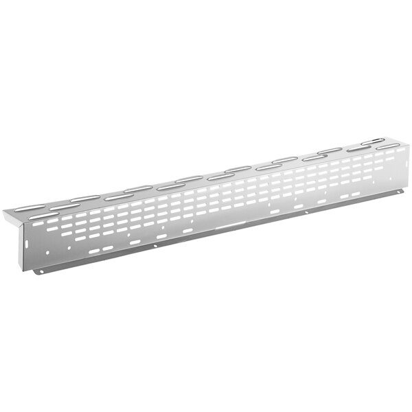A white metal Avantco evaporator cover with holes on the side.