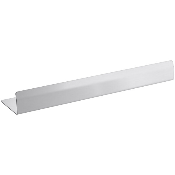 A white rectangular metal bracket with a silver handle.