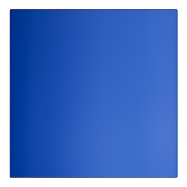 A blue square table with a white background.