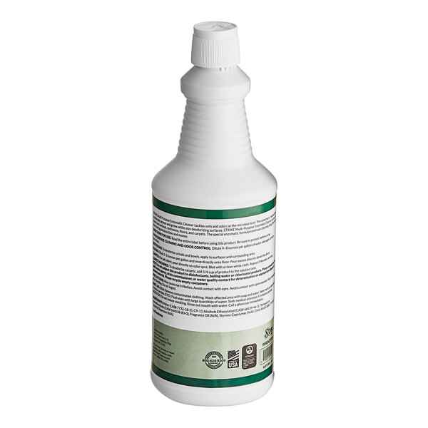 A white bottle of Noble Eco Strike Multi-Purpose Enzymatic Cleaner with a green label.