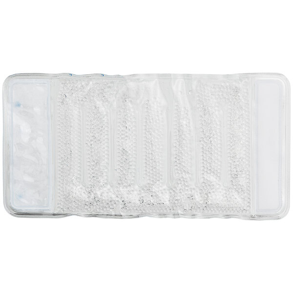 A clear plastic bag with gel beads inside.