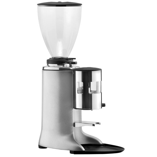 A silver and black Ceado espresso grinder.