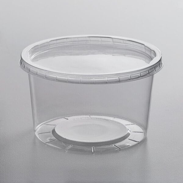 16 oz Round Deli Food/Soup Storage Containers w/ Lids Microwavable Clear Plastic 
