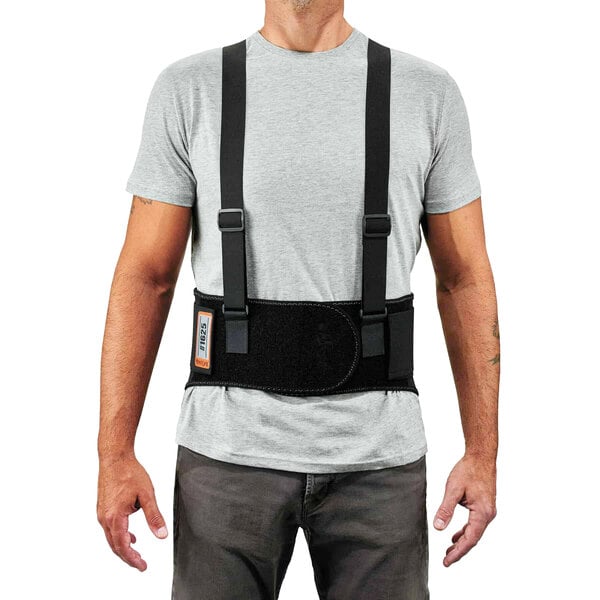 A man wearing an Ergodyne ProFlex back brace.
