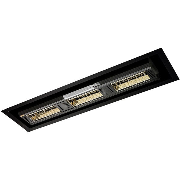 A black rectangular Solaira ICR Series H3 flush mount trim kit with lights.